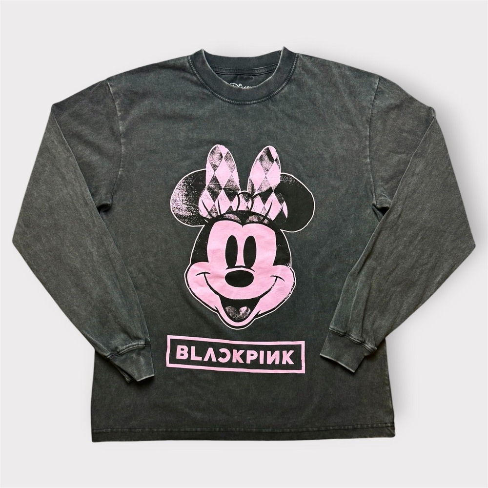 Disney x BLACKPINK Minnie Mouse Long Sleeve‎ Shirt Washed Black Small ComplexCon